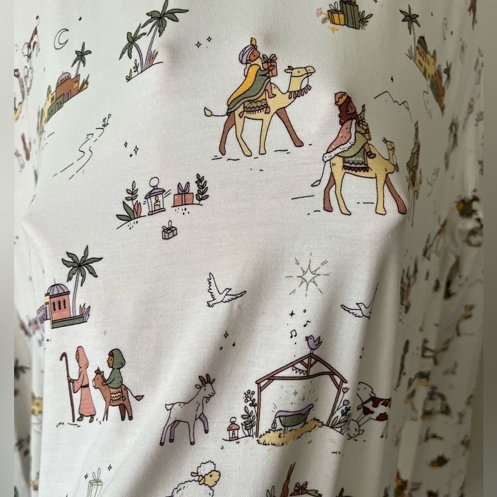 Bellabu Bear Holy Night Bamboo Men's Button Up Pajama Top Men's Size XXL NWT - Picture 9 of 15